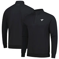 Men's TravisMathew Black Fanatics Corporate Cloud Quarter-Zip Tri-Blend Top