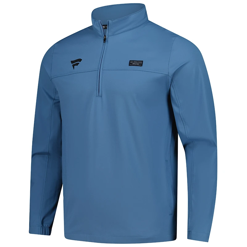 Haut zippé quart de tour TravisMathew Blue Fanatics Corporate Wanderlust pour homme