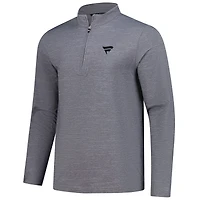 Men's TravisMathew Gray Fanatics Corporate The Heater Quarter-Zip Tri-Blend Top