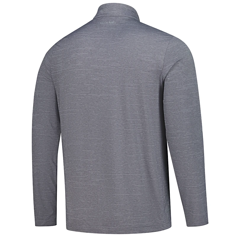 Men's TravisMathew Gray Fanatics Corporate The Heater Quarter-Zip Tri-Blend Top