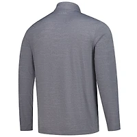 Men's TravisMathew Gray Fanatics Corporate The Heater Quarter-Zip Tri-Blend Top