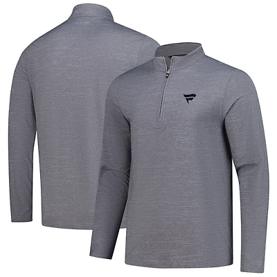 Men's TravisMathew Gray Fanatics Corporate The Heater Quarter-Zip Tri-Blend Top