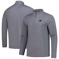 Men's TravisMathew Gray Fanatics Corporate The Heater Quarter-Zip Tri-Blend Top