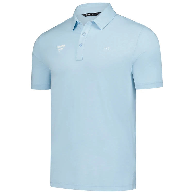 Men's TravisMathew  Heather Blue Fanatics Corporate The Heater Tri-Blend Polo