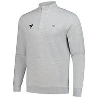 Men's TravisMathew Heather Gray Fanatics Corporate Cloud Quarter-Zip Tri-Blend Top