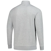 Men's TravisMathew Heather Gray Fanatics Corporate Cloud Quarter-Zip Tri-Blend Top