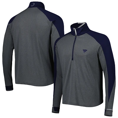 Haut à glissière quart de tour Fanatics Corporate Z425 Raglan pour homme, couleur anthracite/bleu marine, Zero Restriction
