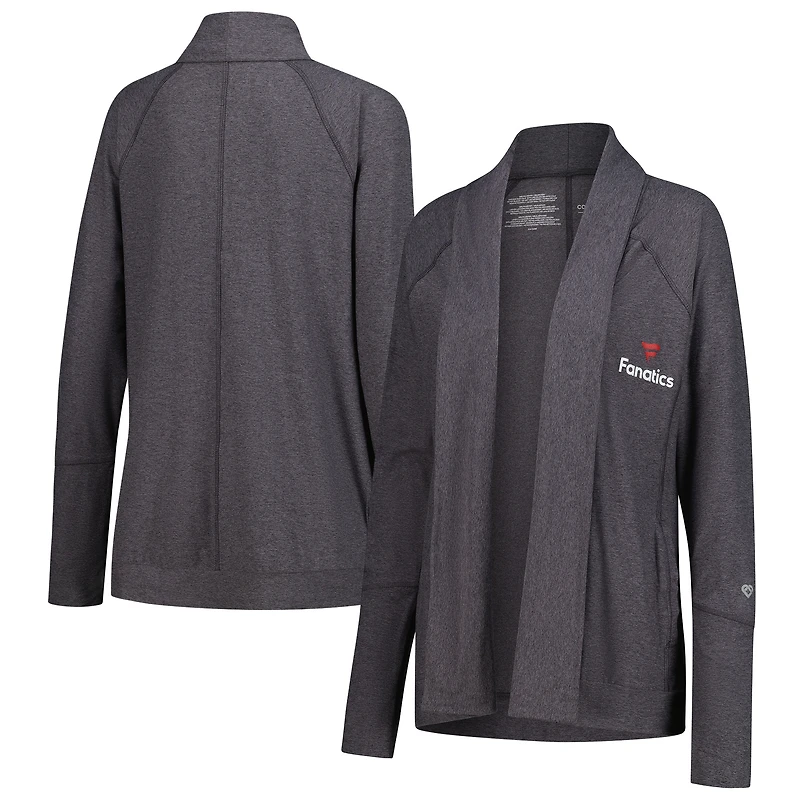 Cardigan ouvert sur le devant Raglan Fanatics Corporate Amari pour femme Colosseum Charcoal