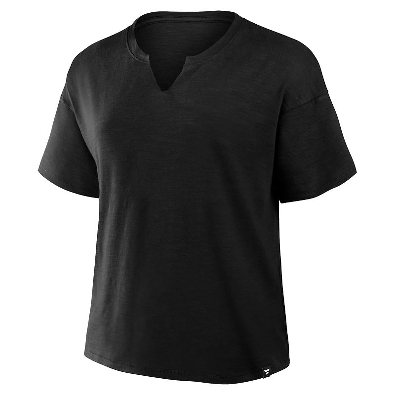T-shirt carré flammé pour femme Fanatics Corporate Cream Stadium