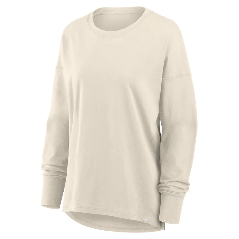 T-shirt à manches longues en coton pour femme Fanatics Corporate Cream Legacy
