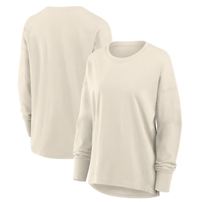 T-shirt à manches longues en coton pour femme Fanatics Corporate Cream Legacy