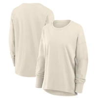 T-shirt à manches longues en coton pour femme Fanatics Corporate Cream Legacy