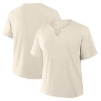 T-shirt carré flammé pour femme Fanatics Corporate Cream Stadium