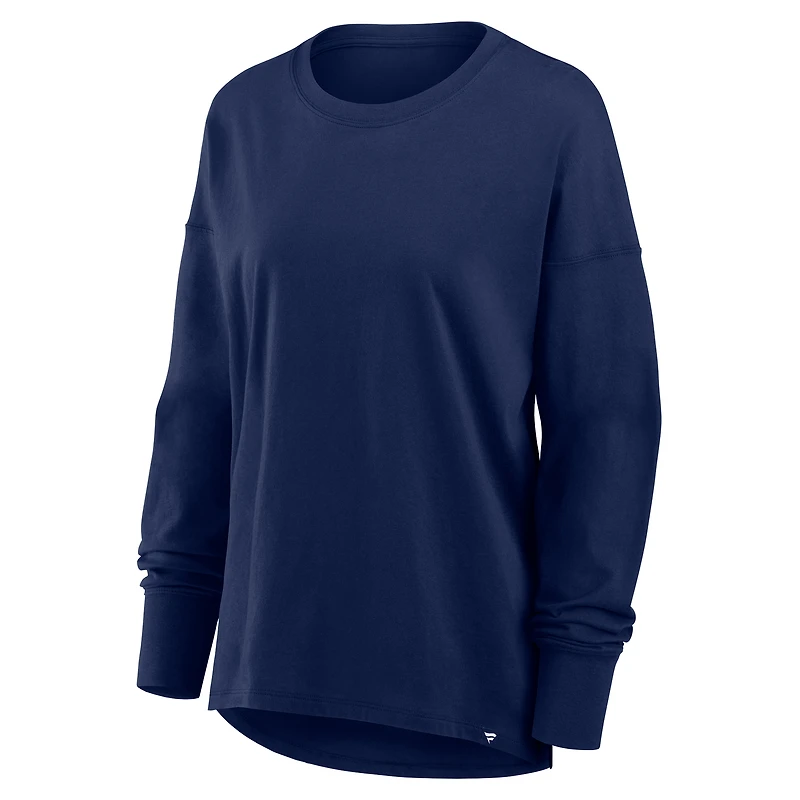 T-shirt à manches longues en coton bleu marine pour femme Fanatics Corporate Legacy