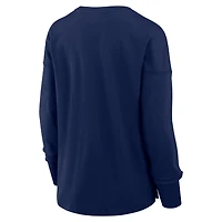 T-shirt à manches longues en coton bleu marine pour femme Fanatics Corporate Legacy