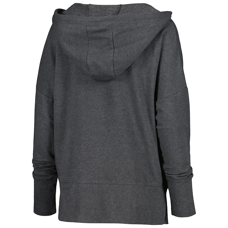 Women's johnnie-O Charcoal Fanatics Corporate Carrie V-Neck Tri-Blend Pullover Hoodie