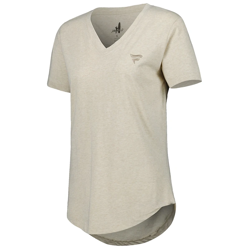 T-shirt col en V pour femme Oatmeal Fanatics de Johnnie-O