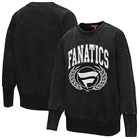 Women's Mitchell & Ness Black Fanatics Corporate Laurel Crewneck Sweatshirt