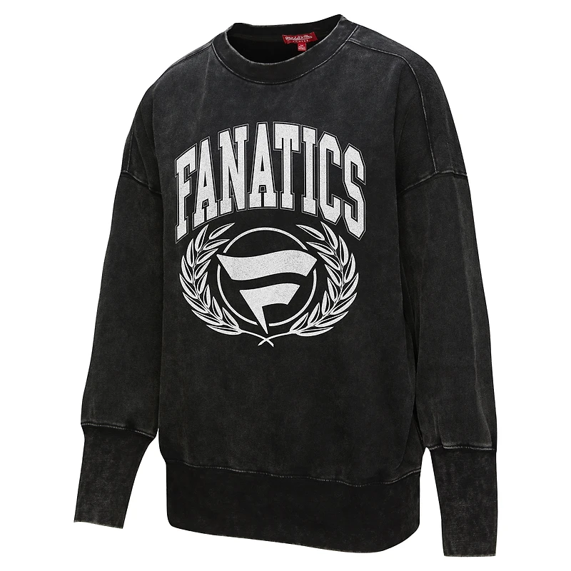 Sweat-shirt ras du cou noir Fanatics Corporate Laurel pour femme de Mitchell & Ness