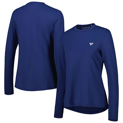 Haut à manches longues Chris Court bleu marine pour femme Peter Millar Fanatics Corporate
