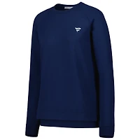 Women's Peter Millar Natural Fanatics Corporate Lava Wash Crew Tri-Blend Raglan Sweatshirt