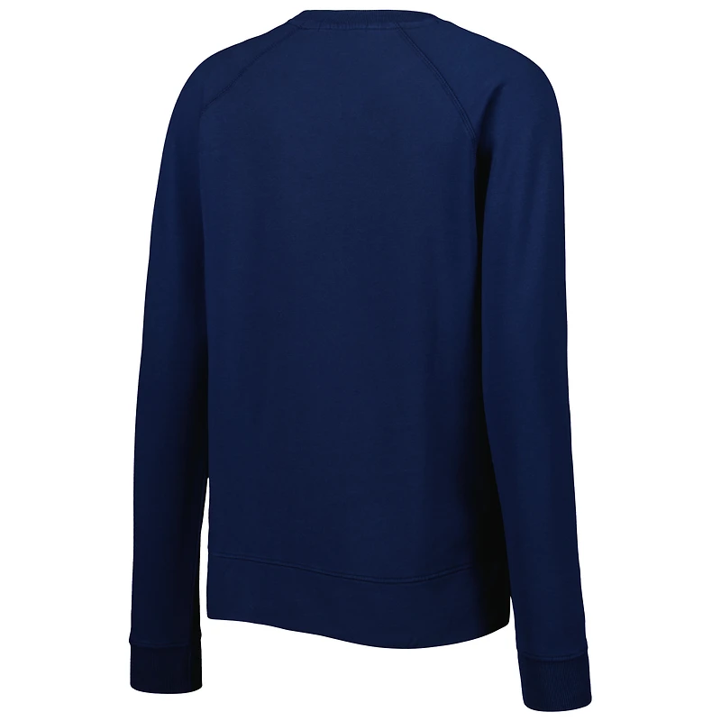 Sweat-shirt à col rond en mélange de coton Peter Millar Navy Fanatics Corporate Lava Wash pour femme