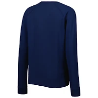 Women's Peter Millar Natural Fanatics Corporate Lava Wash Crew Tri-Blend Raglan Sweatshirt