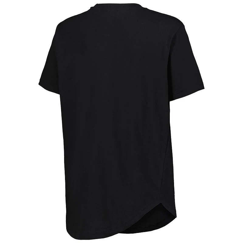T-shirt noir à col rond pour femme Pressbox Fanatics Corporate