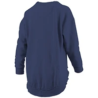 Women's Pressbox Navy Fanatics Corporate Melange Poncho Pullover Sweatshirt