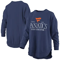 Women's Pressbox Navy Fanatics Corporate Melange Poncho Pullover Sweatshirt
