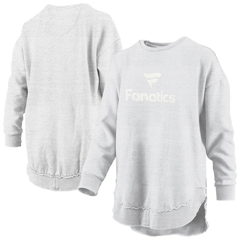 Women's Pressbox Oatmeal Fanatics Corporate Melange Poncho Pullover Sweatshirt