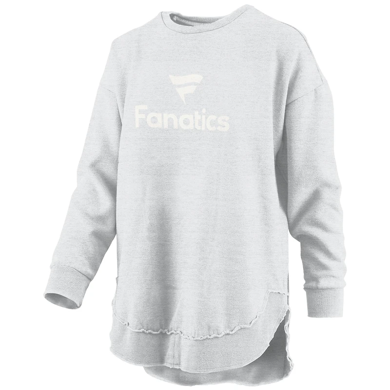 Women's Pressbox Oatmeal Fanatics Corporate Melange Poncho Pullover Sweatshirt