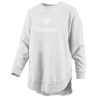 Women's Pressbox Oatmeal Fanatics Corporate Melange Poncho Pullover Sweatshirt