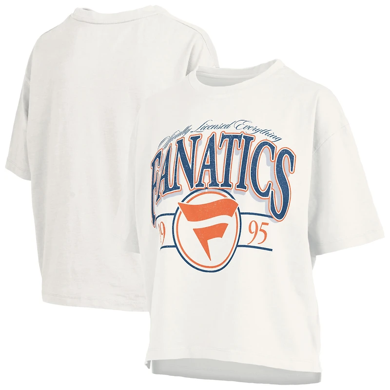 T-shirt surdimensionné à manches longues pour femme, blanc, style fanatique, de la collection Pressbox.