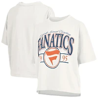 T-shirt surdimensionné à manches longues pour femme, blanc, style fanatique, de la collection Pressbox.