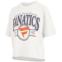 T-shirt surdimensionné à manches longues pour femme, blanc, style fanatique, de la collection Pressbox.