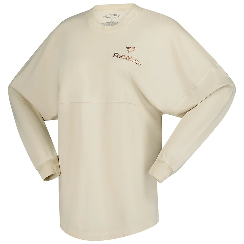 T-shirt surdimensionné à manches longues pour femme Spirit Jersey Oatmeal Fanatics Corporate