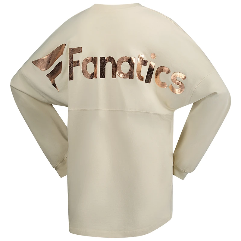T-shirt surdimensionné à manches longues pour femme Spirit Jersey Oatmeal Fanatics Corporate