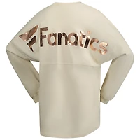 T-shirt surdimensionné à manches longues pour femme Spirit Jersey Oatmeal Fanatics Corporate