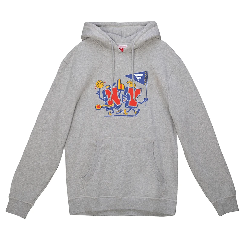 Sweat à capuche en polaire Mitchell & Ness Heather Gray Fanatics Fest 2025 Run It Back pour homme