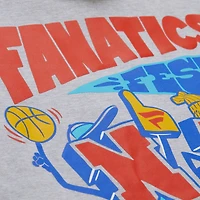 Sweat à capuche en polaire Mitchell & Ness Heather Gray Fanatics Fest 2025 Run It Back pour homme