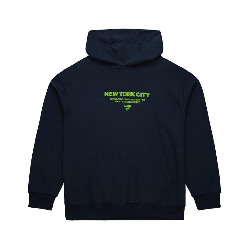 Sweat à capuche rétro en polaire bleu marine Mitchell & Ness Fanatics Fest 2025 pour homme