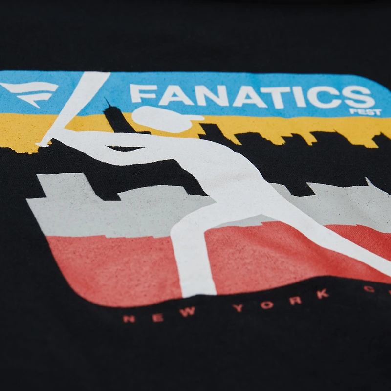 Sweat à capuche court en polaire Mitchell & Ness Black Fanatics Fest 2025 pour femme