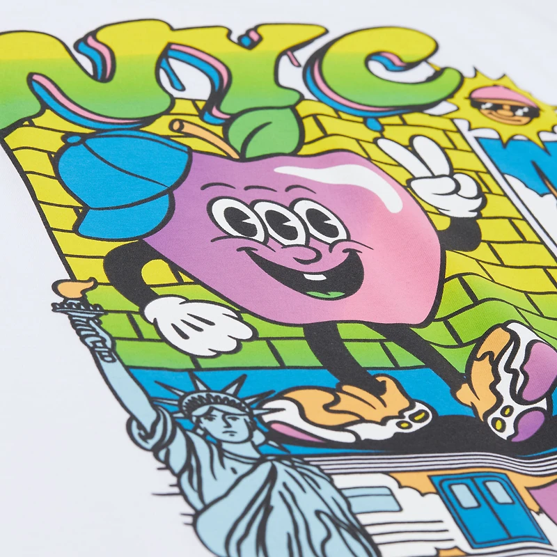 T-shirt boyfriend blanc Mitchell & Ness Fanatics Fest 2025 Big Apple pour femme