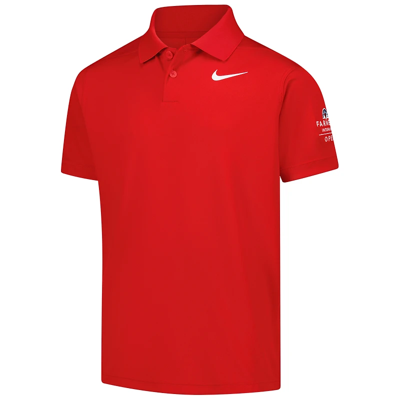 Boys' Youth Nike  Red Farmers Insurance Open Victory Performance Polo