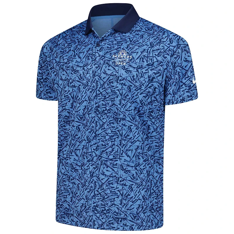 Polo Nike bleu marine Farmers Insurance Open Victory Performance à imprimé intégral pour homme