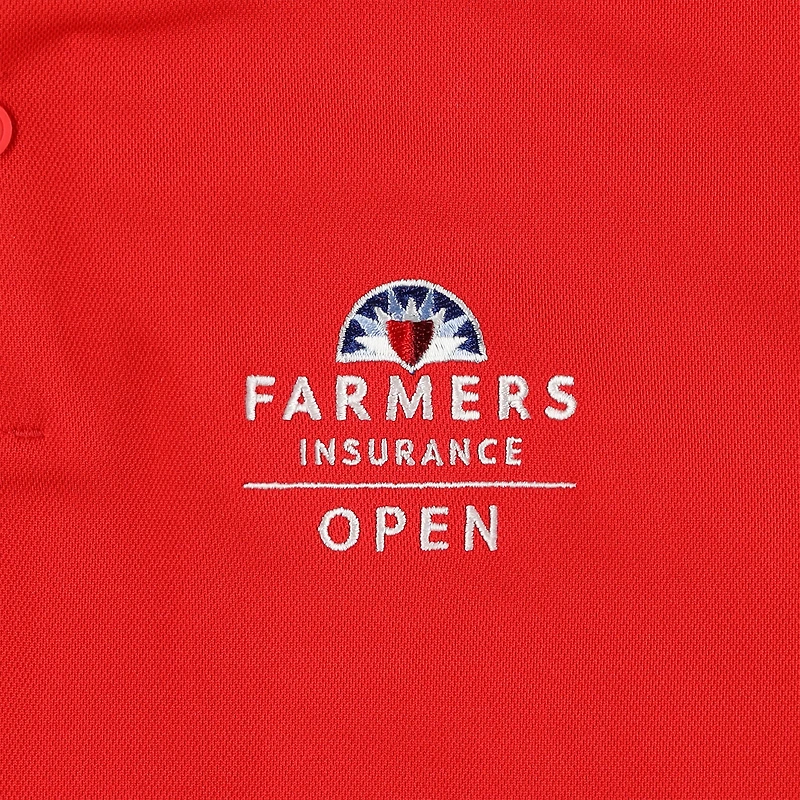 Polo Nike rouge Farmers Insurance Open Victory Solid Performance pour homme