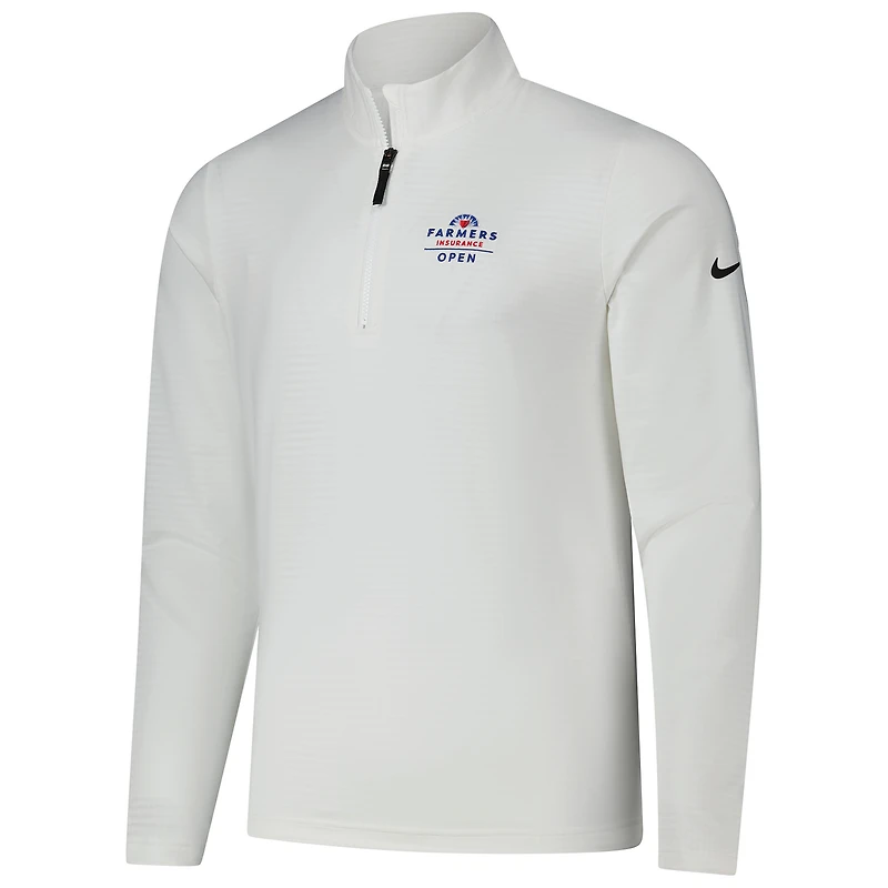 Pull Nike blanc Farmers Insurance Open Victory Performance à demi-zip pour homme