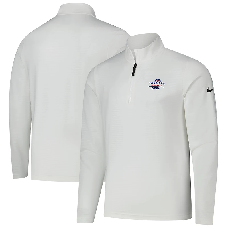Pull Nike blanc Farmers Insurance Open Victory Performance à demi-zip pour homme