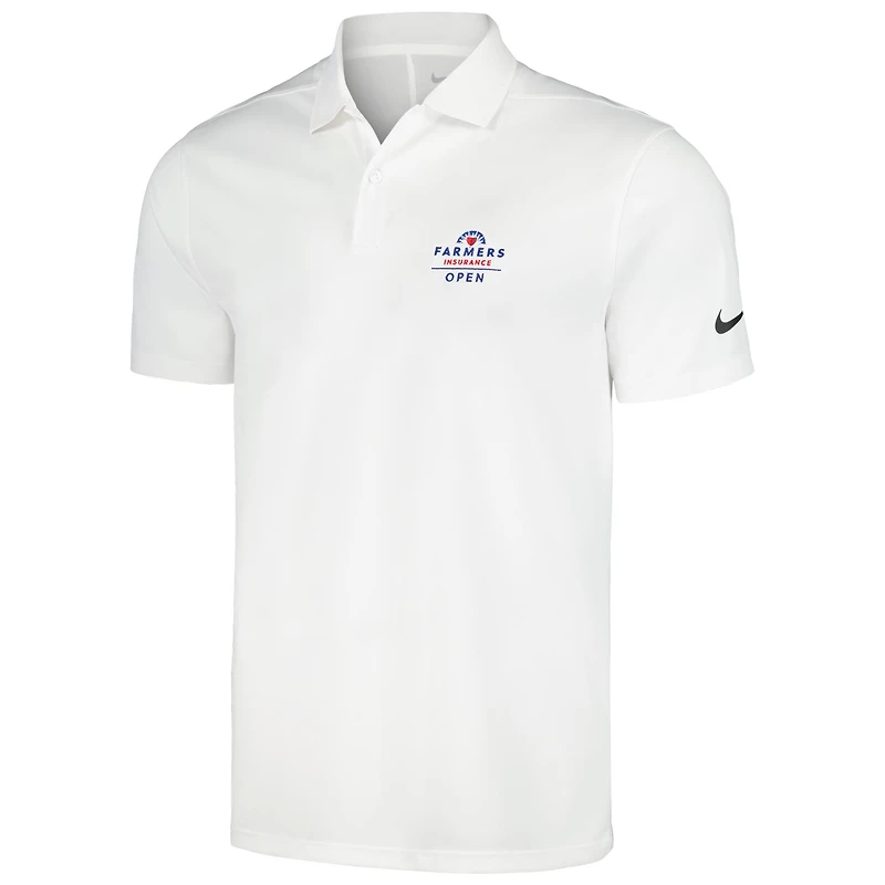Men's Nike White Farmers Insurance Open Victory Solid Performance Polo